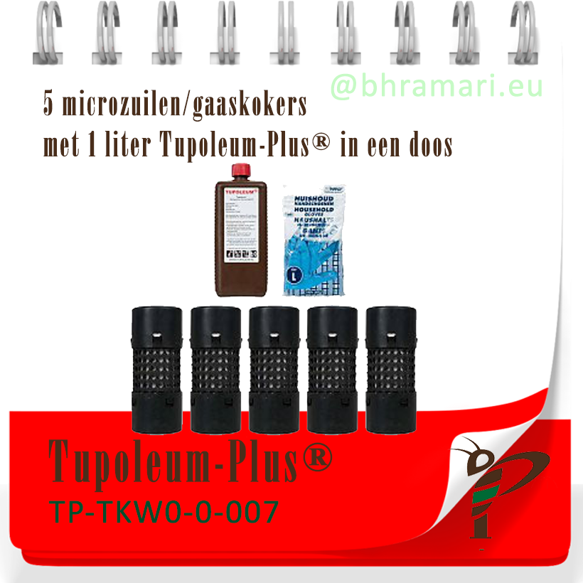 5 microzuilen/gaaskokers met 1 liter Tupoleum-Plus® in een doos